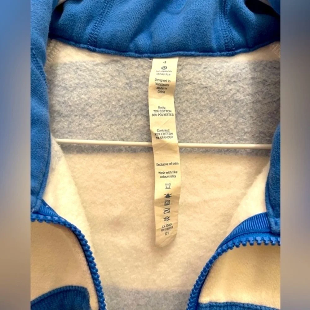Lululemon | Electric Blue and White Scuba Hoodie - Picture 6 of 11